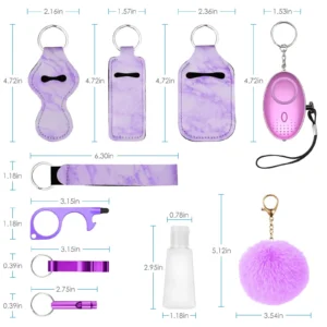 10pcs Safety Keychain Set Personal Defense Kit