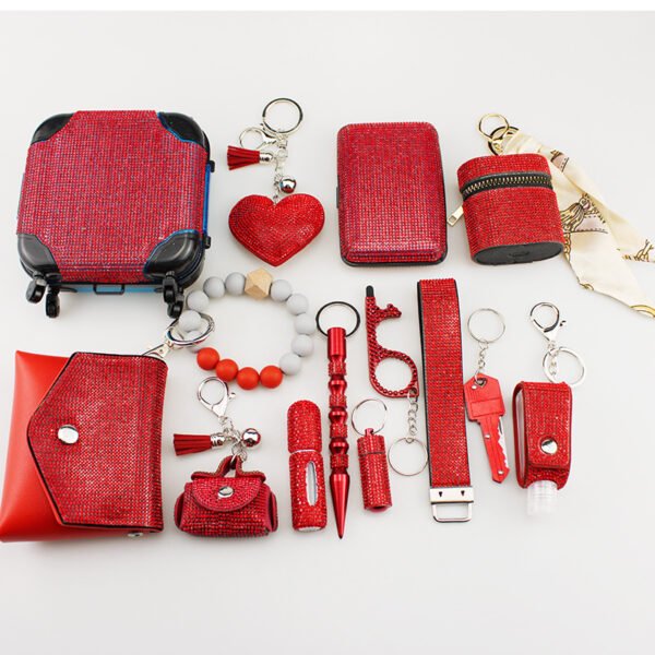 Sparkling 14-piece Self Defense Kit-red