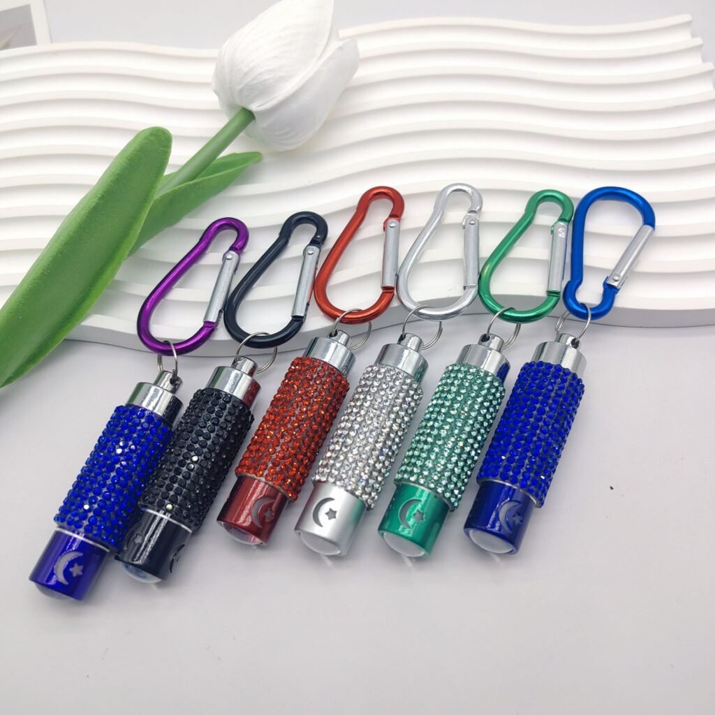 Dazzling Rhinestone Led Keyring Flashlight 6 1