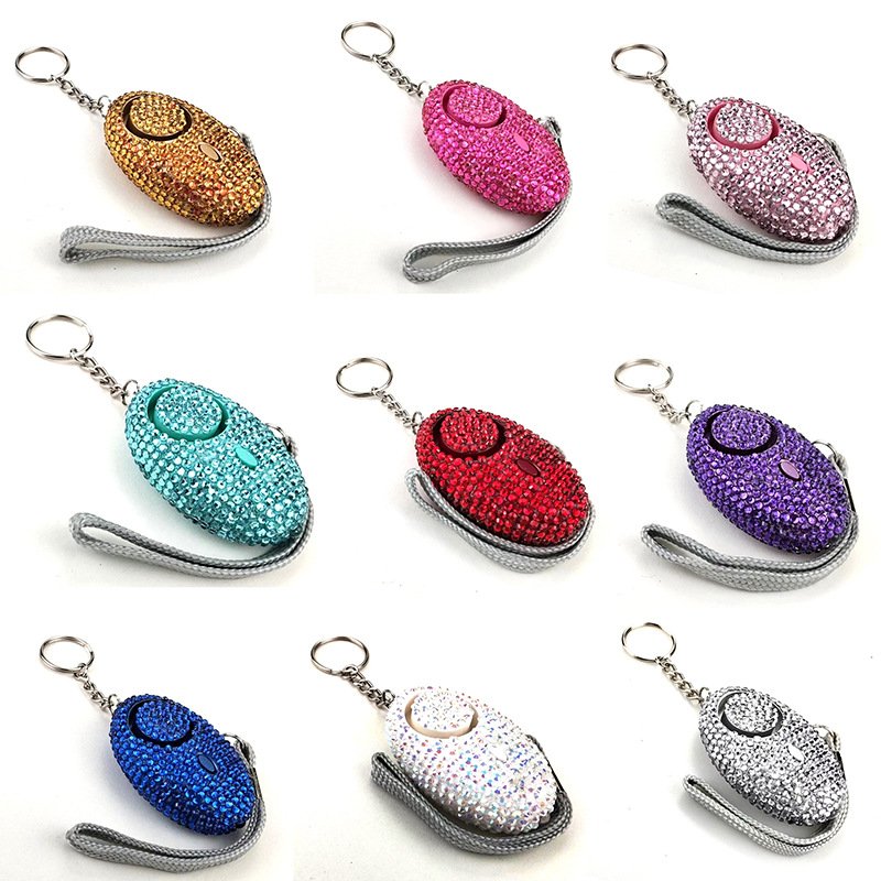 Rhinestone Self Defense Personal Alarm Keychain